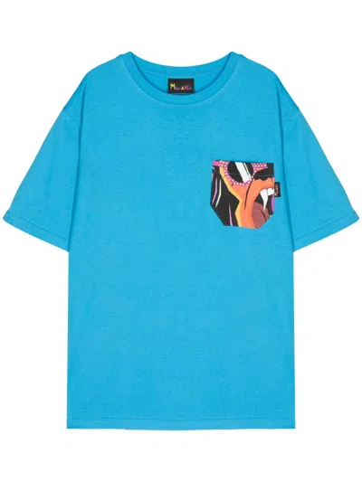 Mauna Kea Screaming Monkey Cotton T-shirt In 蓝色