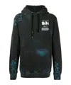 Mauna Kea Spray Turtle Print Hoodie In Black