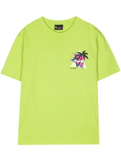 Mauna Kea Sunset Palms Cotton T-shirt In 绿色