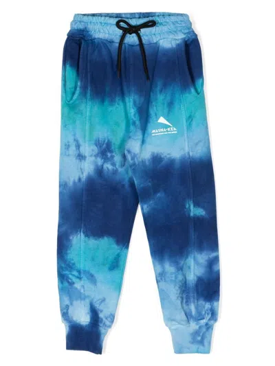 Mauna Kea Kids' Tie-dye Cotton Track Pants In Blue