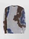 Mauna Kea Tie-dye Long Sleeve Crew Neck Sweater In Gray