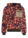 Mauna Kea Hooded Jacket With Zip Pocket And Ribbed Cuffs In Purple