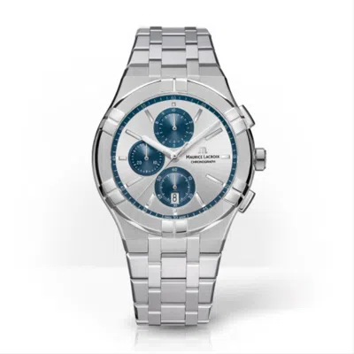 Pre-owned Maurice Lacroix Aikon Ai1118-ss002-230-1 Quartz 42mm Metal /men's Watch / Fedex