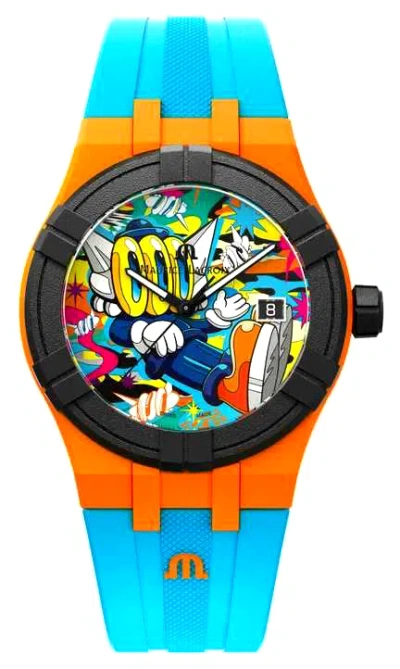 Pre-owned Maurice Lacroix Aikon Tide Benzilla Artwork 40mm Watch Ai2008-50yza-000-0