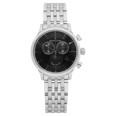 Pre-owned Maurice Lacroix Les Classiques Steel Black Dial Mens Watch Lc1148-ss002-331