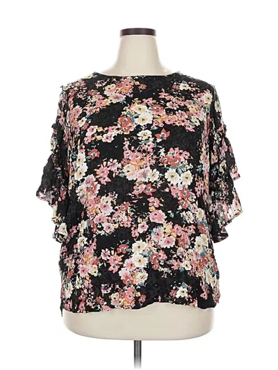 Pre-owned Maurices 3/4 Sleeve Blouse In Black