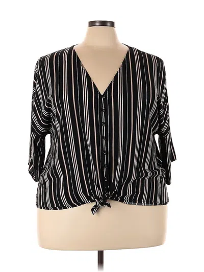 Pre-owned Maurices 3/4 Sleeve Blouse In Black