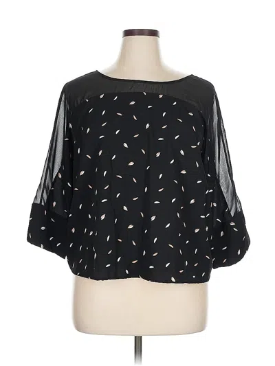 Pre-owned Maurices 3/4 Sleeve Blouse In Black