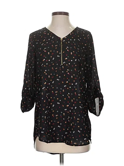 Pre-owned Maurices 3/4 Sleeve Blouse In Black