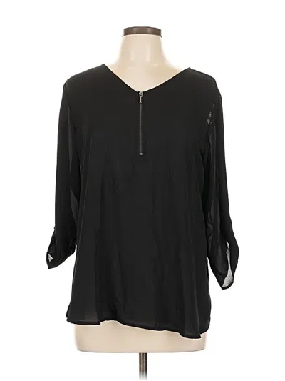 Pre-owned Maurices 3/4 Sleeve Blouse In Black