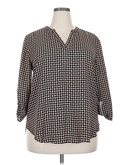 Pre-owned Maurices 3/4 Sleeve Blouse In Black