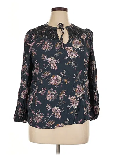 Pre-owned Maurices 3/4 Sleeve Blouse In Black