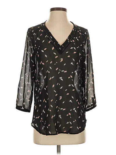 Pre-owned Maurices 3/4 Sleeve Blouse In Black