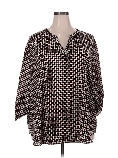 Pre-owned Maurices 3/4 Sleeve Blouse In Black