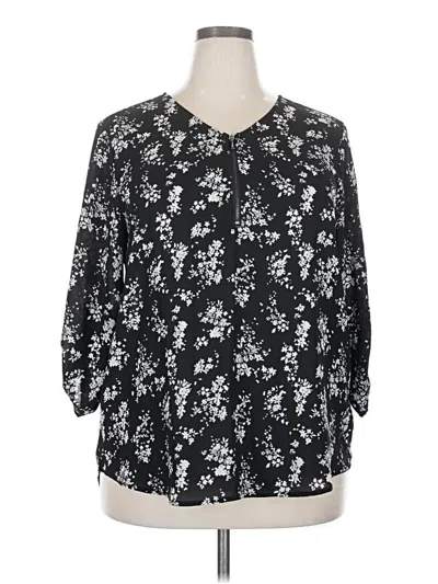 Pre-owned Maurices 3/4 Sleeve Blouse In Black