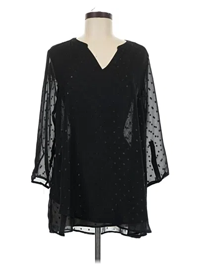 Pre-owned Maurices 3/4 Sleeve Blouse In Black