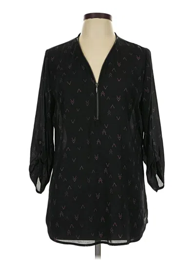 Pre-owned Maurices 3/4 Sleeve Blouse In Black
