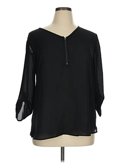 Pre-owned Maurices 3/4 Sleeve Blouse In Black