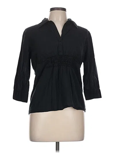 Pre-owned Maurices 3/4 Sleeve Blouse In Black