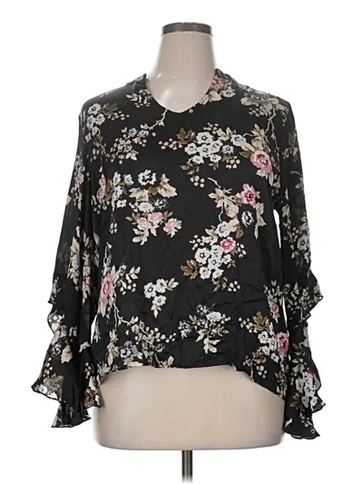 Pre-owned Maurices 3/4 Sleeve Blouse In Black