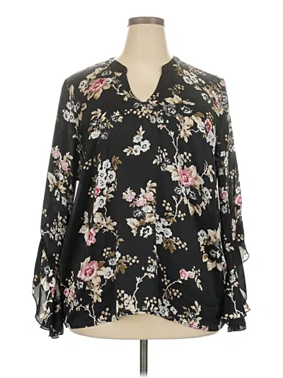 Pre-owned Maurices 3/4 Sleeve Blouse In Black
