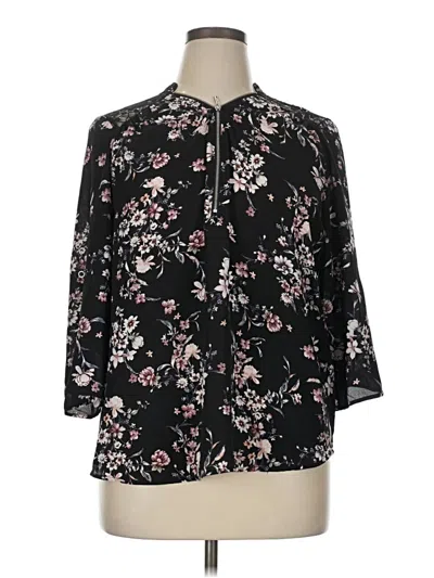 Pre-owned Maurices 3/4 Sleeve Blouse In Black