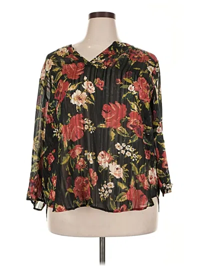 Pre-owned Maurices 3/4 Sleeve Blouse In Black