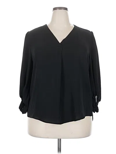 Pre-owned Maurices 3/4 Sleeve Blouse In Black