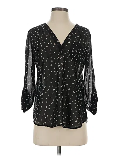 Pre-owned Maurices 3/4 Sleeve Blouse In Black