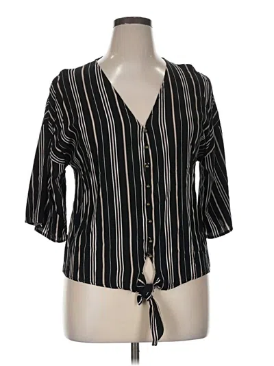 Pre-owned Maurices 3/4 Sleeve Blouse In Black