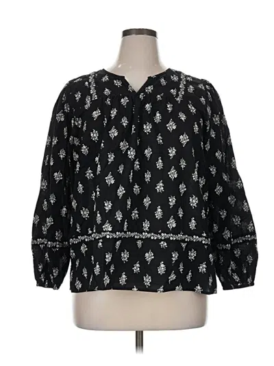 Pre-owned Maurices 3/4 Sleeve Blouse In Black