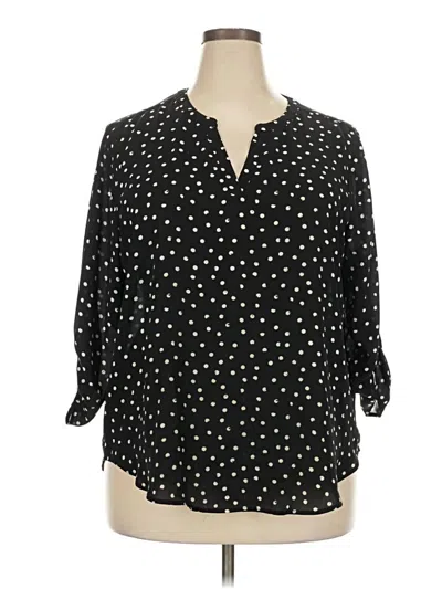 Pre-owned Maurices 3/4 Sleeve Blouse In Black