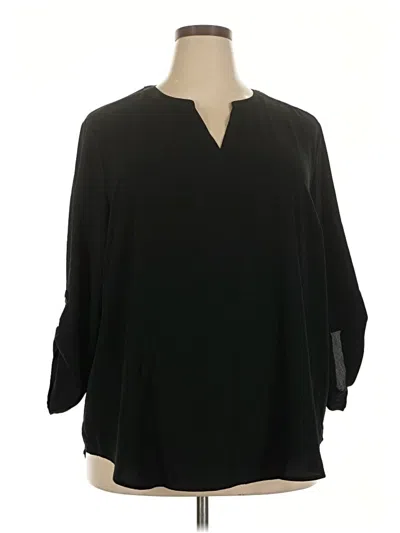 Pre-owned Maurices 3/4 Sleeve Blouse In Black