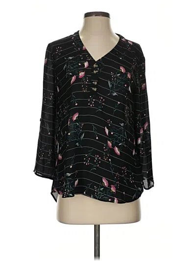 Pre-owned Maurices 3/4 Sleeve Blouse In Black