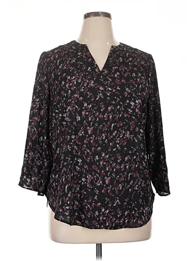 Pre-owned Maurices 3/4 Sleeve Blouse In Black