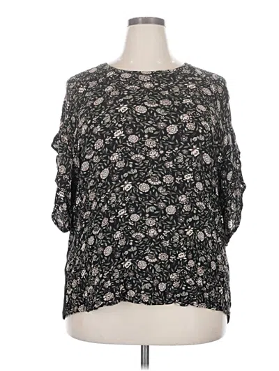 Pre-owned Maurices 3/4 Sleeve Blouse In Black