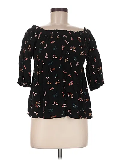 Pre-owned Maurices 3/4 Sleeve Blouse In Black