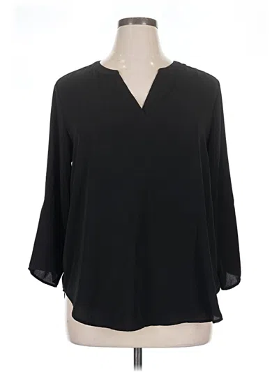 Pre-owned Maurices 3/4 Sleeve Blouse In Black