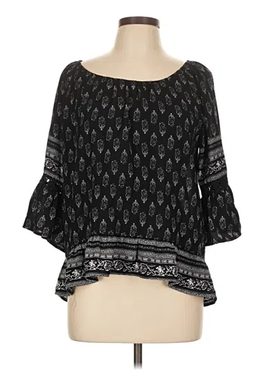 Pre-owned Maurices 3/4 Sleeve Blouse In Black