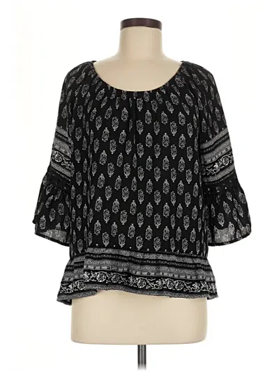 Pre-owned Maurices 3/4 Sleeve Blouse In Black