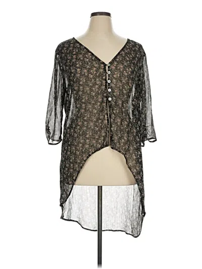 Pre-owned Maurices 3/4 Sleeve Blouse In Black