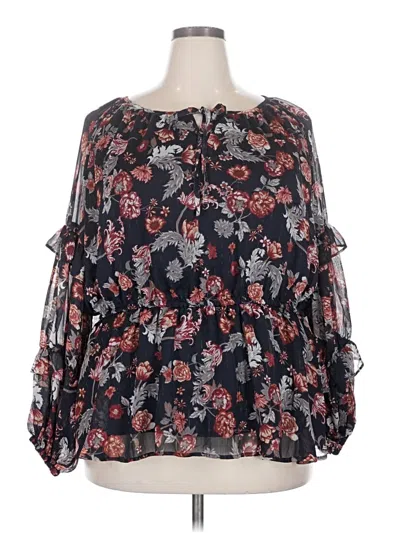 Pre-owned Maurices 3/4 Sleeve Blouse In Black