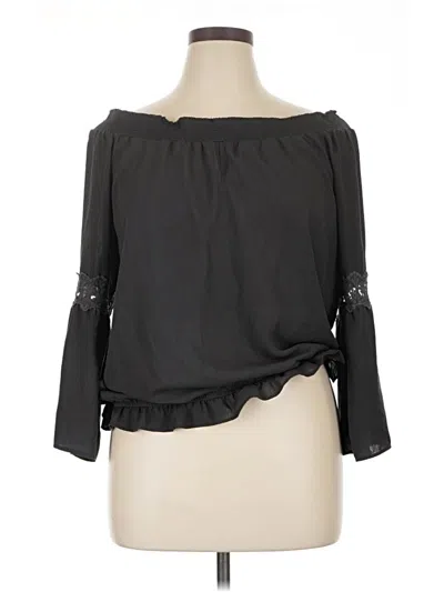 Pre-owned Maurices 3/4 Sleeve Blouse In Black