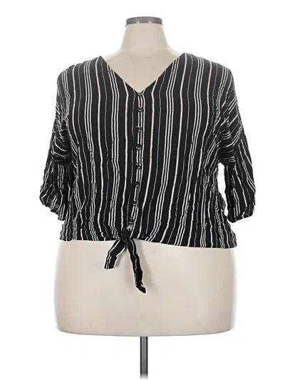 Pre-owned Maurices 3/4 Sleeve Blouse In Black