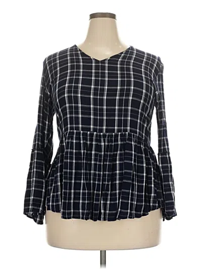 Pre-owned Maurices 3/4 Sleeve Blouse In Black