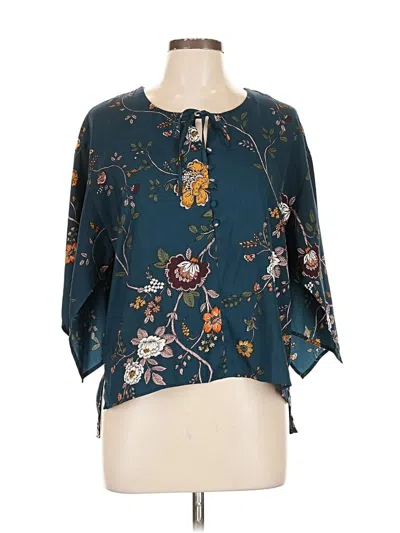 Pre-owned Maurices 3/4 Sleeve Blouse In Blue