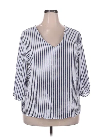 Pre-owned Maurices 3/4 Sleeve Blouse In Blue