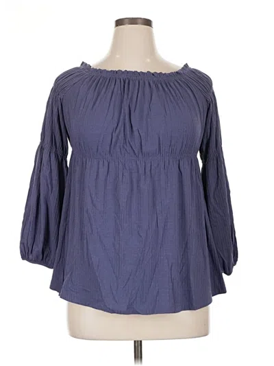 Pre-owned Maurices 3/4 Sleeve Blouse In Blue