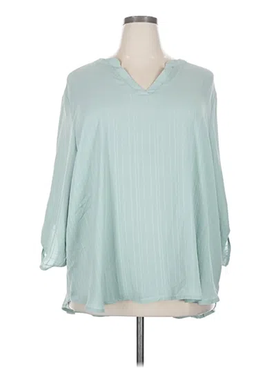 Pre-owned Maurices 3/4 Sleeve Blouse In Blue