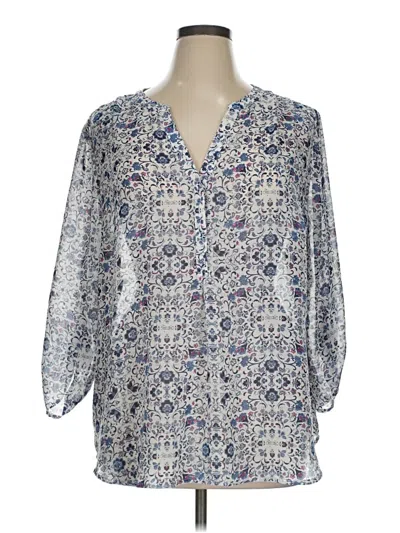 Pre-owned Maurices 3/4 Sleeve Blouse In Blue